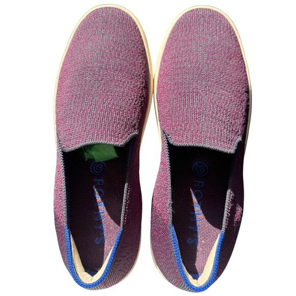 Rothy's The Original Slip On Sneakers Knitted In Fig Python Purple Size 7.5 - Picture 10 of 11